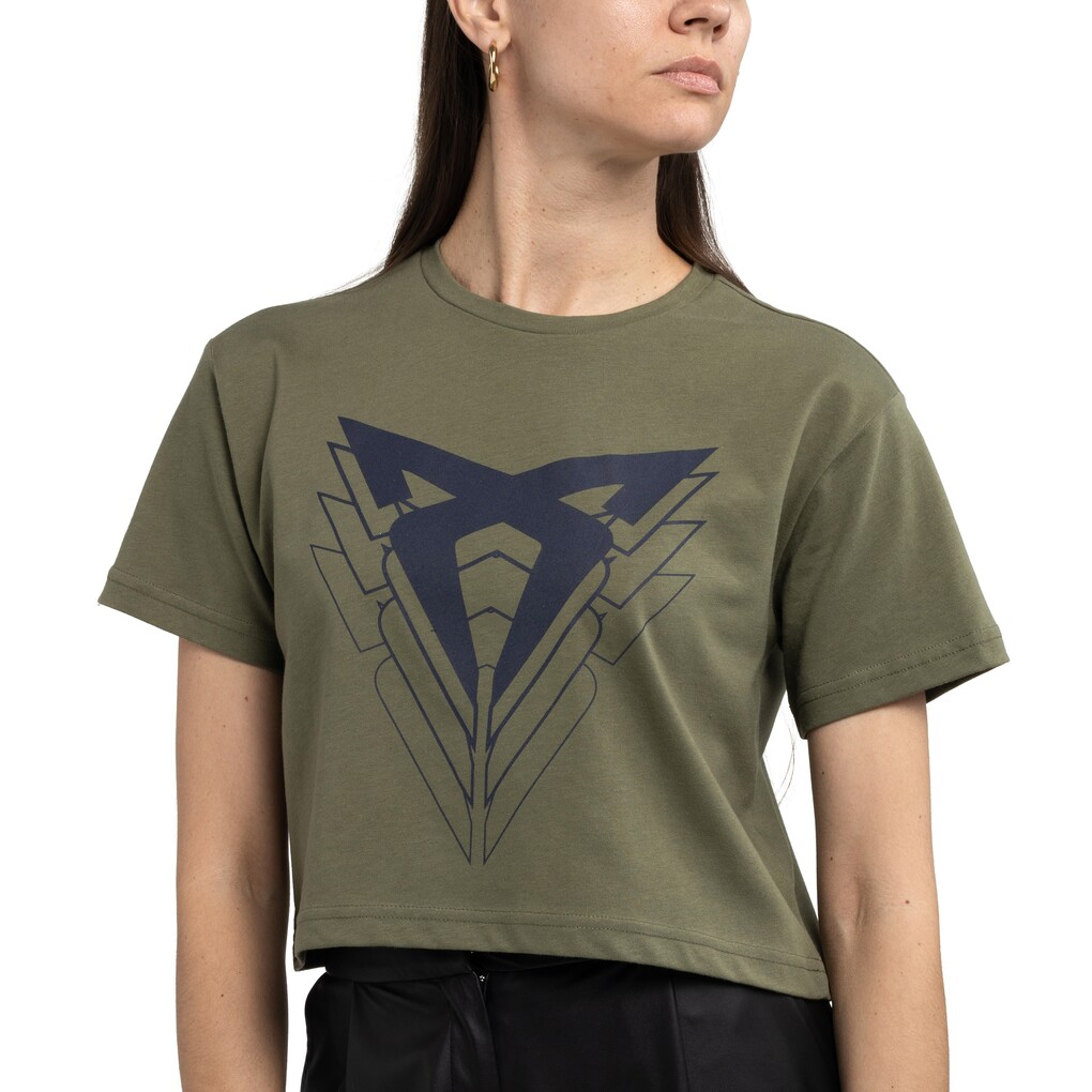 Dámské triko CROP TOP s velkým logem CUPRA