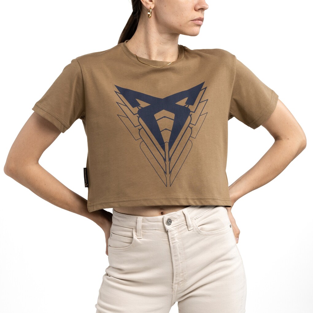 Dámské triko CROP TOP s velkým logem CUPRA